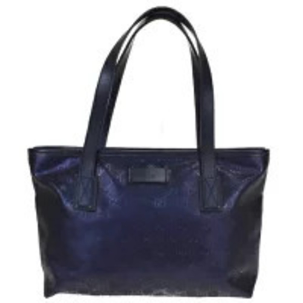 Gucci Imprime Shoulder Bag Tote GG Metallic Purple Leather